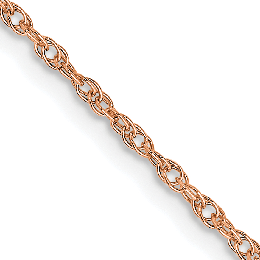 14K Rose Gold 24 inch 1.15mm Baby Rope with Spring Ring Clasp Chain (RSC38-24)