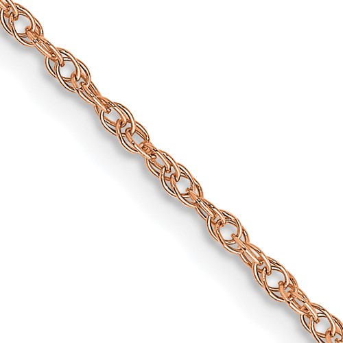 14K Rose Gold 16 inch 1.15mm Baby Rope with Spring Ring Clasp Chain