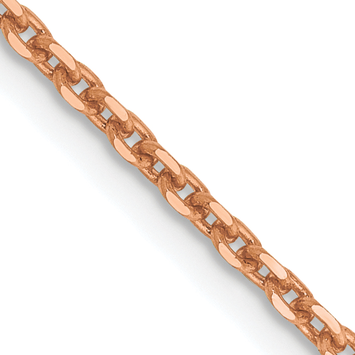 14K Rose Gold 16 inch 1.8mm Diamond-cut Cable with Lobster Clasp Chain (RSC39-16)