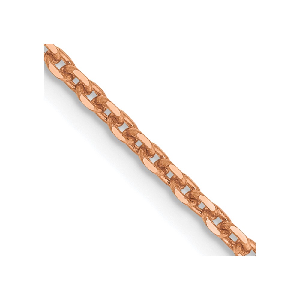 14K Rose Gold 16 inch 1.8mm Diamond-cut Cable with Lobster Clasp Chain (RSC39-16)