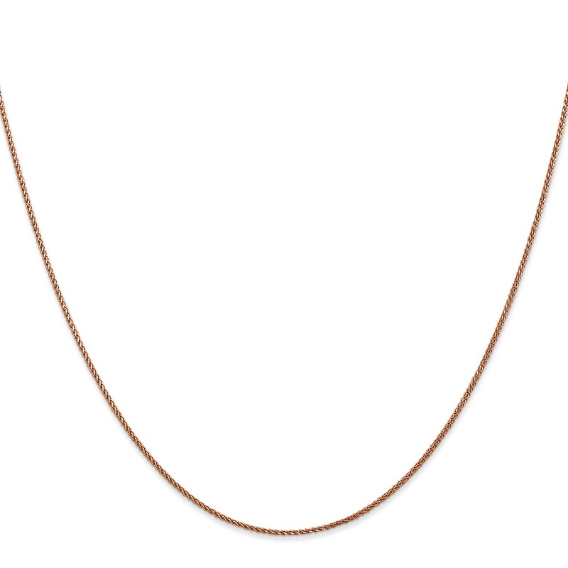 14K Rose Gold 18 inch 1.05mm Diamond-cut Spiga with Lobster Clasp Chain