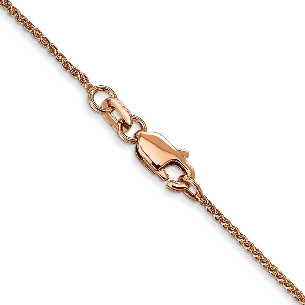 14K Rose Gold 16 inch 1.05mm Diamond-cut Spiga with Lobster Clasp Chain (RSC4-16)