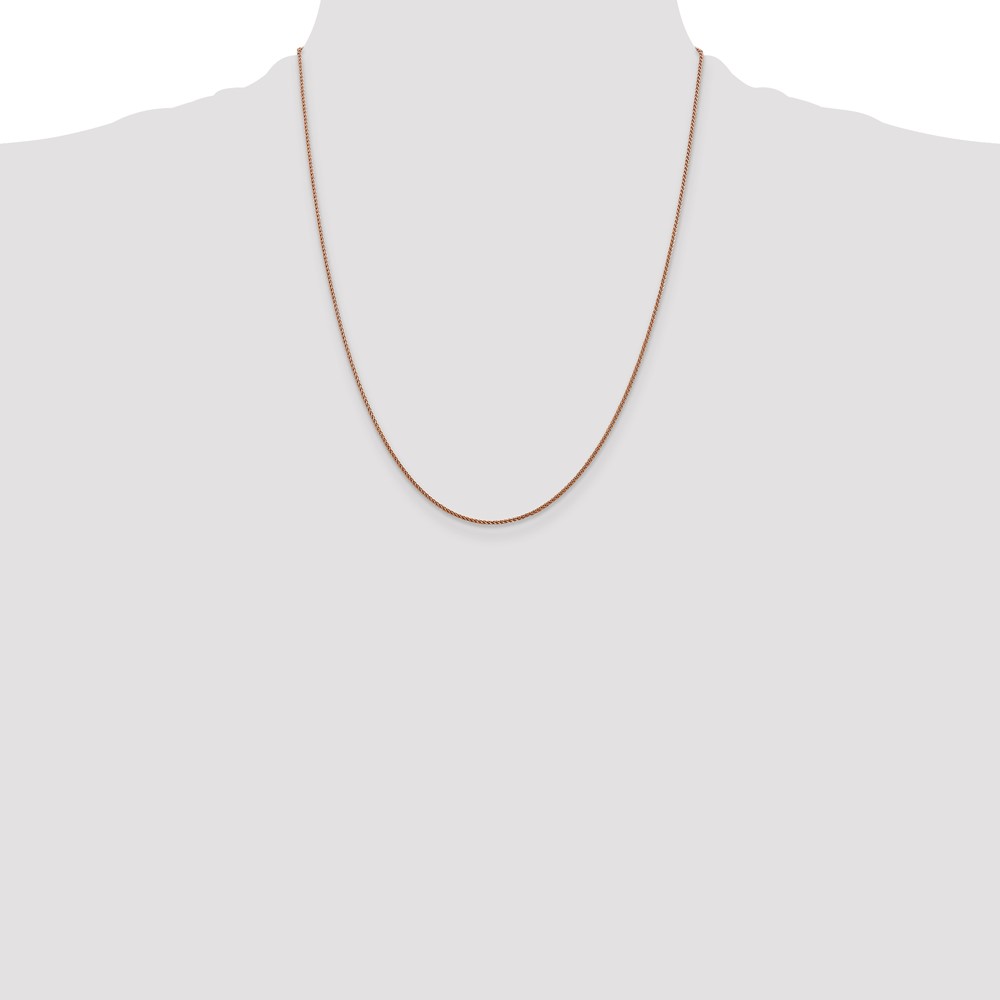 14K Rose Gold 22 inch 1.05mm Diamond-cut Spiga with Lobster Clasp Chain (RSC4-22)