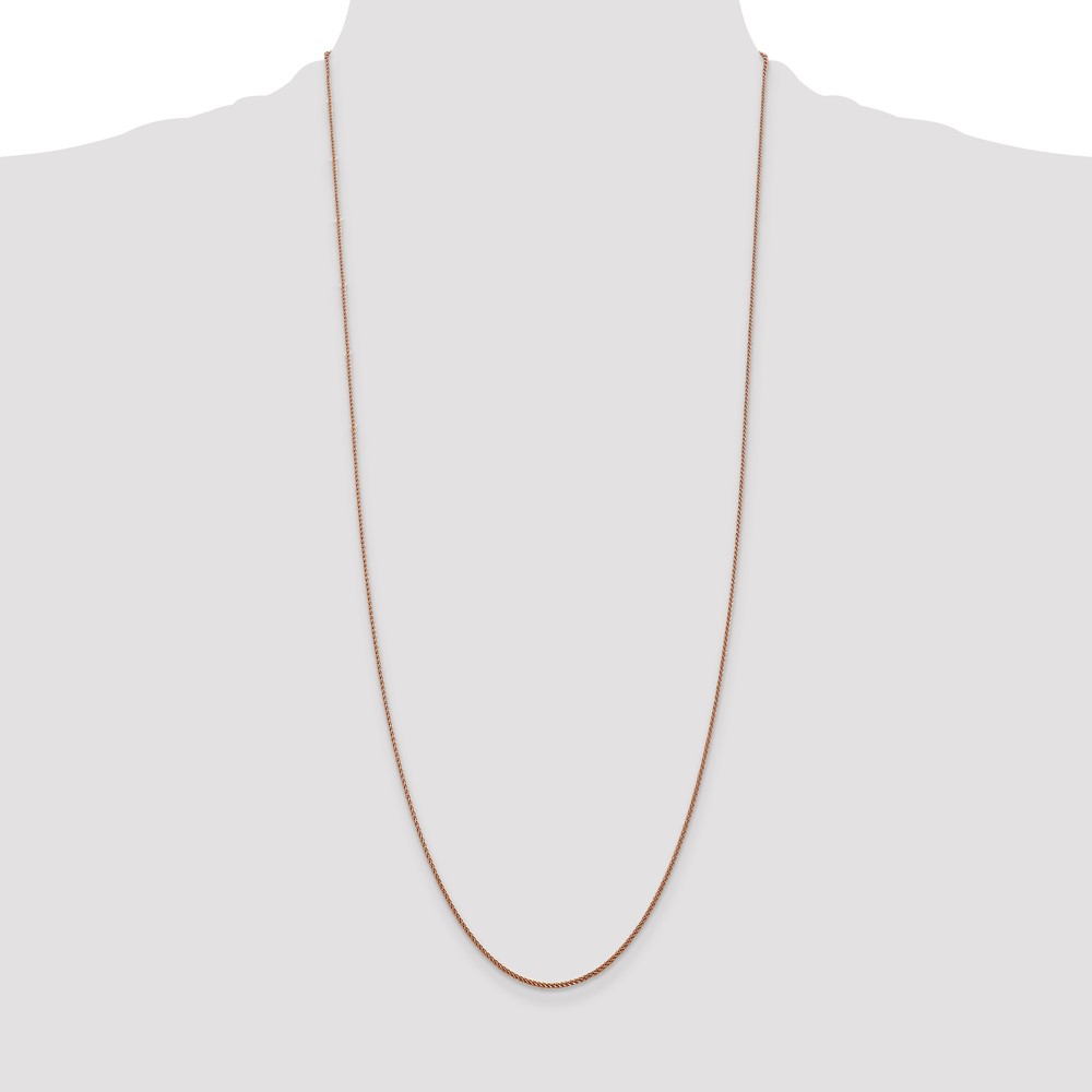 14K Rose Gold 30 inch 1.05mm Diamond-cut Spiga with Lobster Clasp Chain (RSC4-30)