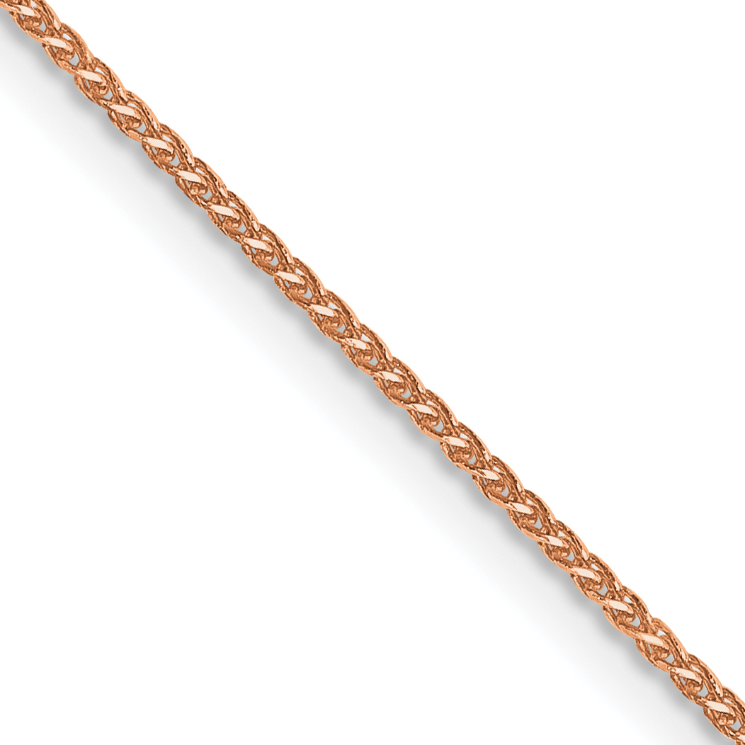 14K Rose Gold 20 inch 1.05mm Diamond-cut Spiga with Lobster Clasp Chain (RSC4-20)