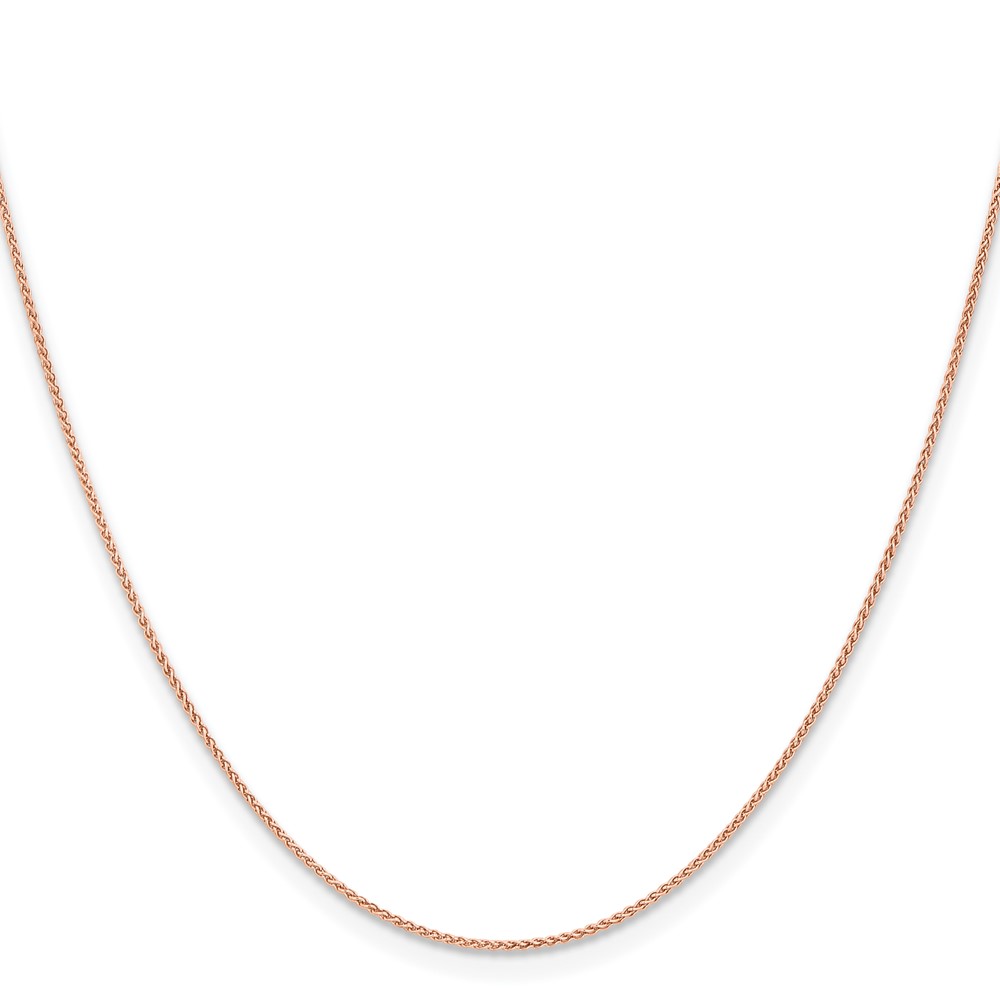 14K Rose Gold 30 inch 1mm Solid Polished Spiga with Lobster Clasp Chain (RSC40-30)