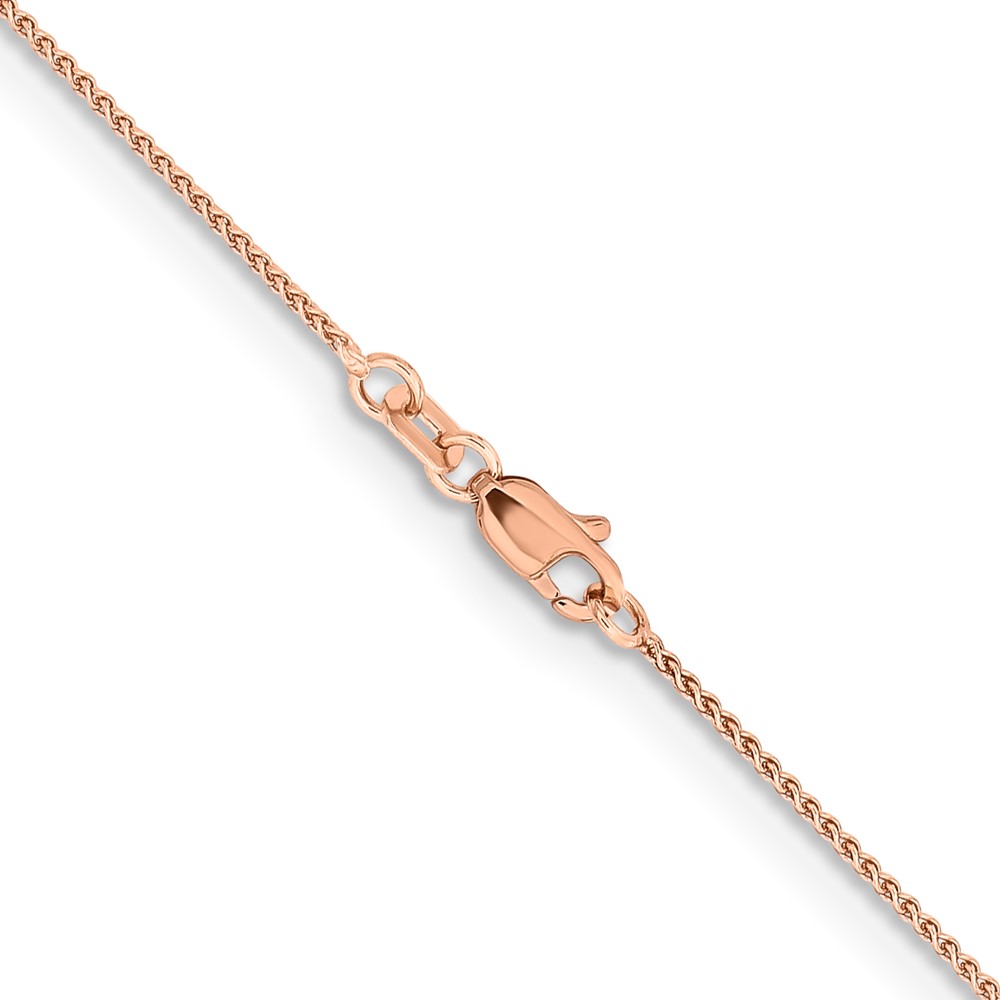 14K Rose Gold 30 inch 1mm Solid Polished Spiga with Lobster Clasp Chain (RSC40-30)