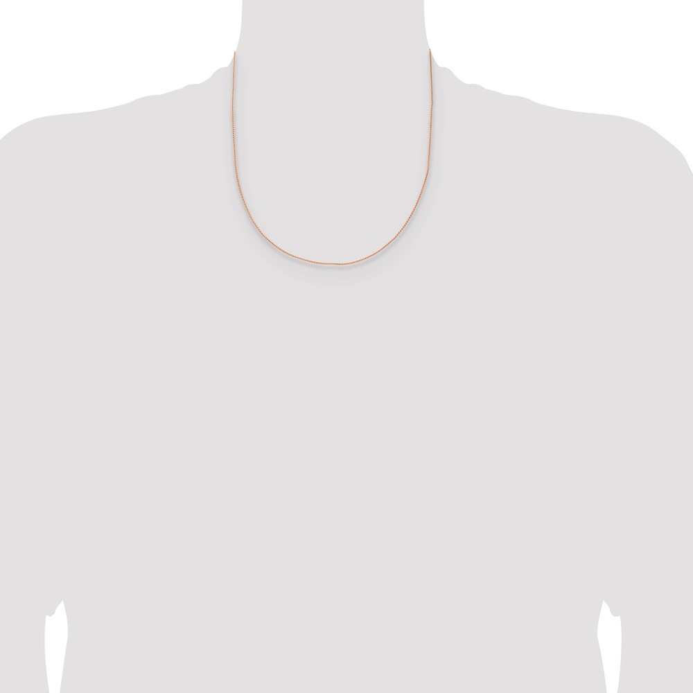 14K Rose Gold 20 inch 1mm Solid Polished Spiga with Lobster Clasp Chain (RSC40-20)
