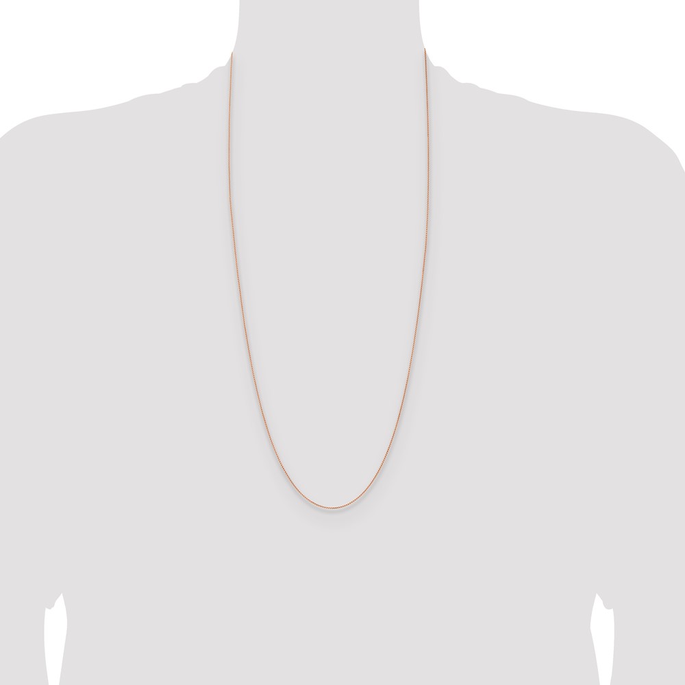 14K Rose Gold 30 inch 1mm Solid Polished Spiga with Lobster Clasp Chain (RSC40-30)