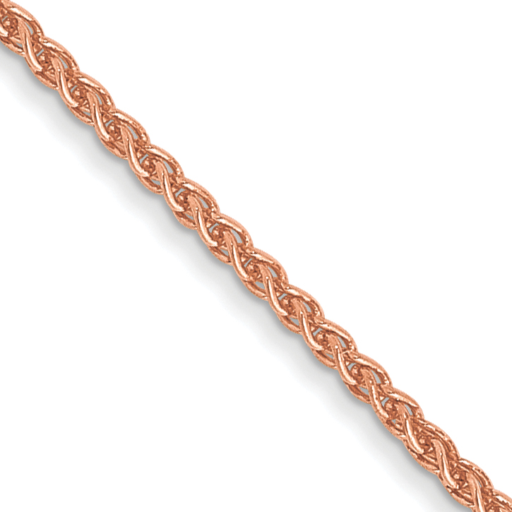 14K Rose Gold 20 inch 1mm Solid Polished Spiga with Lobster Clasp Chain (RSC40-20)
