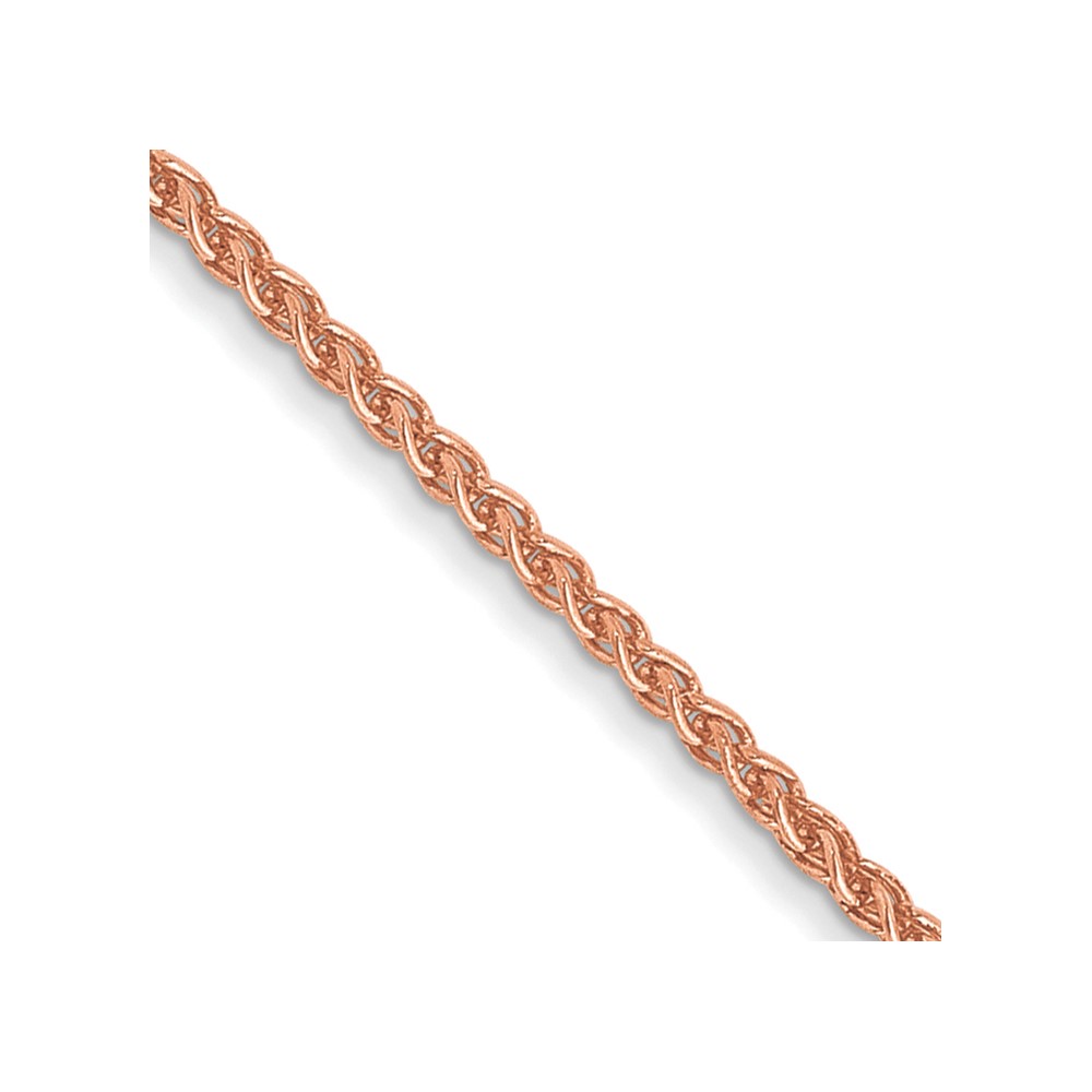 14K Rose Gold 20 inch 1mm Solid Polished Spiga with Lobster Clasp Chain (RSC40-20)