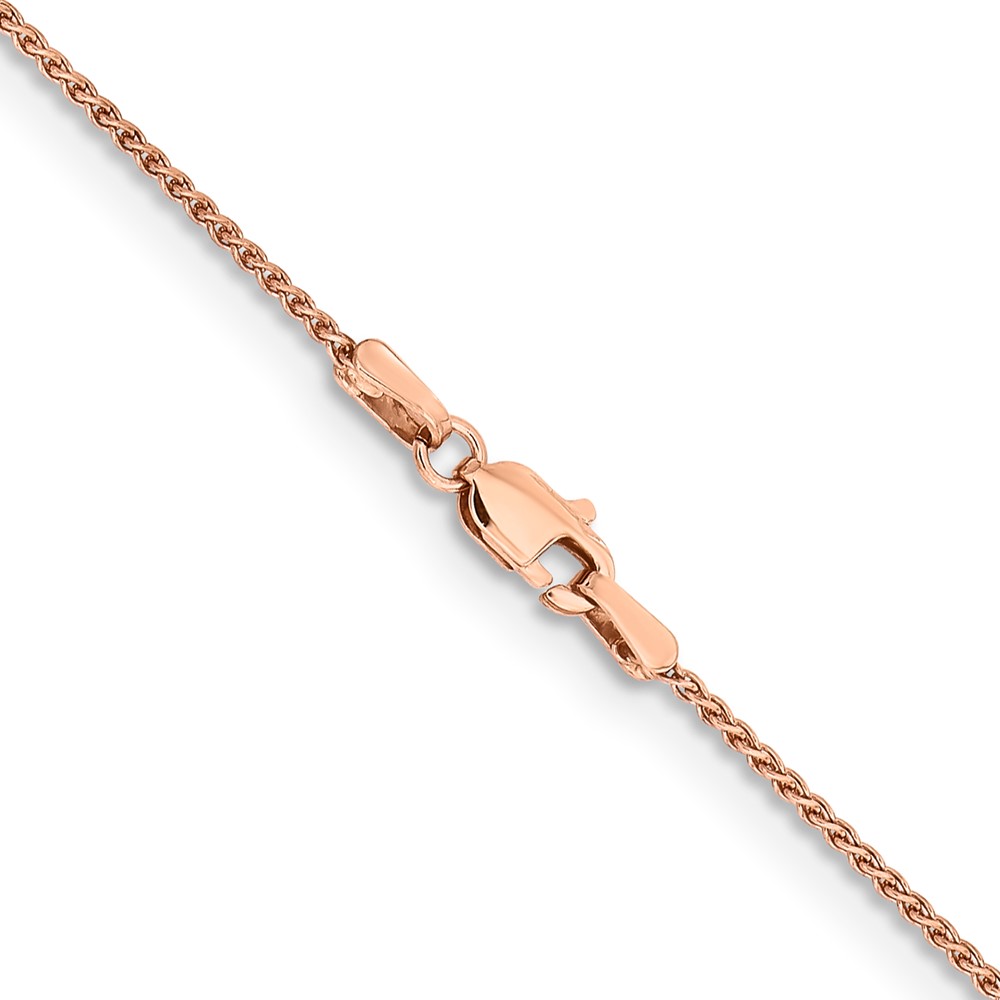 14K Rose Gold 24 inch 1.25mm Solid Polished Spiga with Lobster Clasp Chain (RSC41-24)