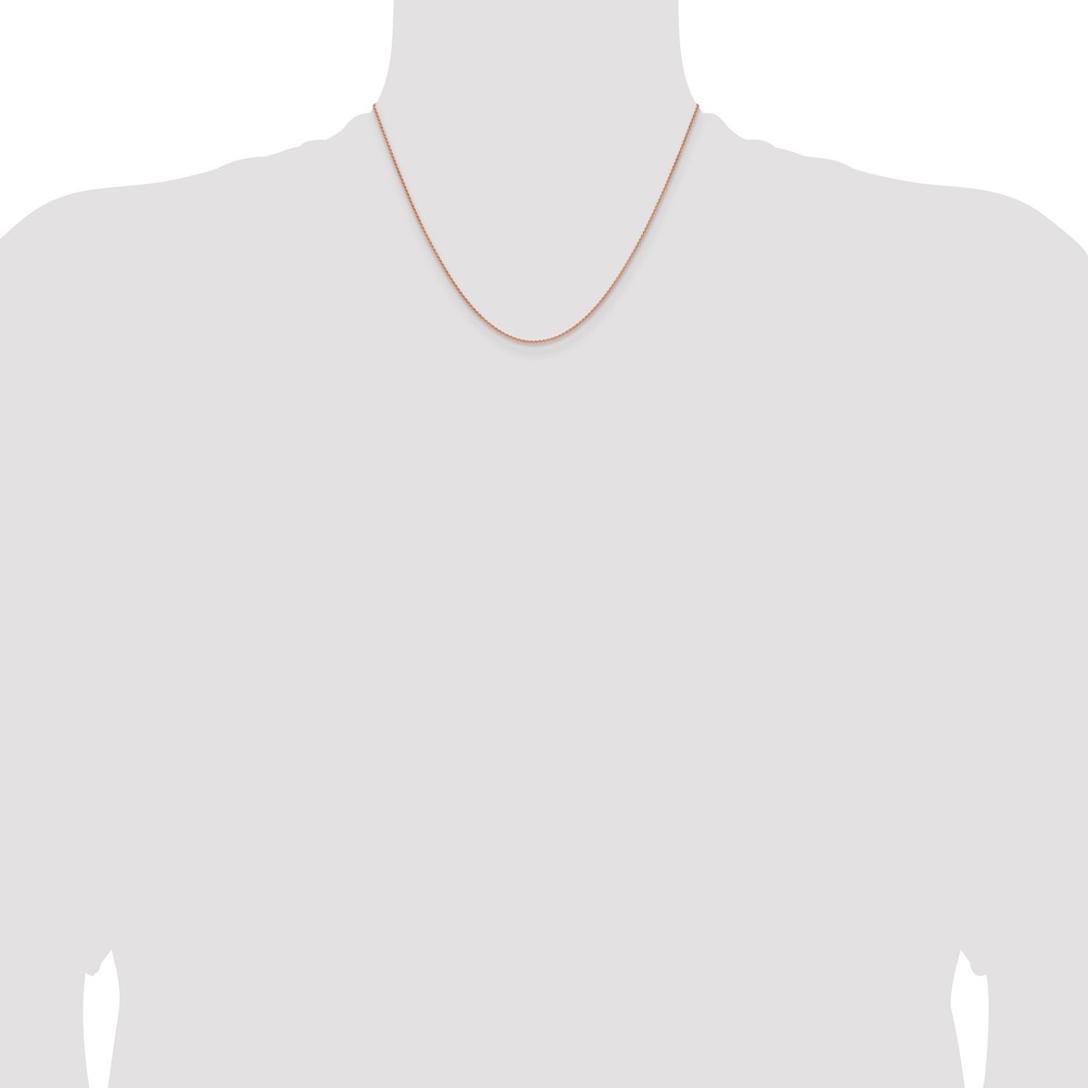 14K Rose Gold 18 inch 1.25mm Solid Polished Spiga with Lobster Clasp Chain (RSC41-18)