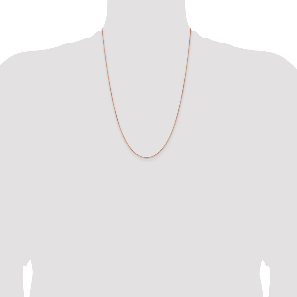 14K Rose Gold 24 inch 1.25mm Solid Polished Spiga with Lobster Clasp Chain (RSC41-24)