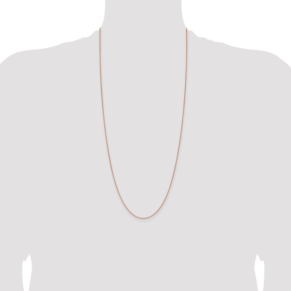 14K Rose Gold 30 inch 1.25mm Solid Polished Spiga with Lobster Clasp Chain (RSC41-30)