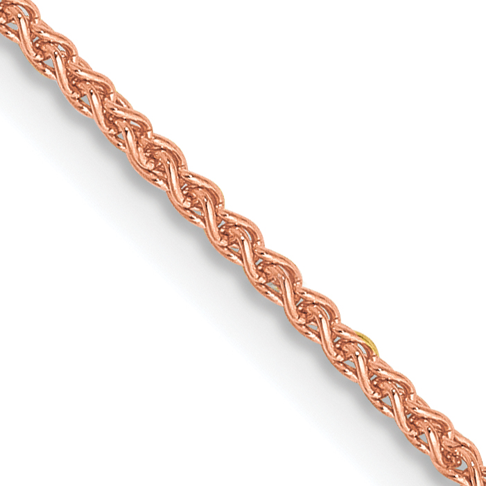 14K Rose Gold 20 inch 1.25mm Solid Polished Spiga with Lobster Clasp Chain (RSC41-20)
