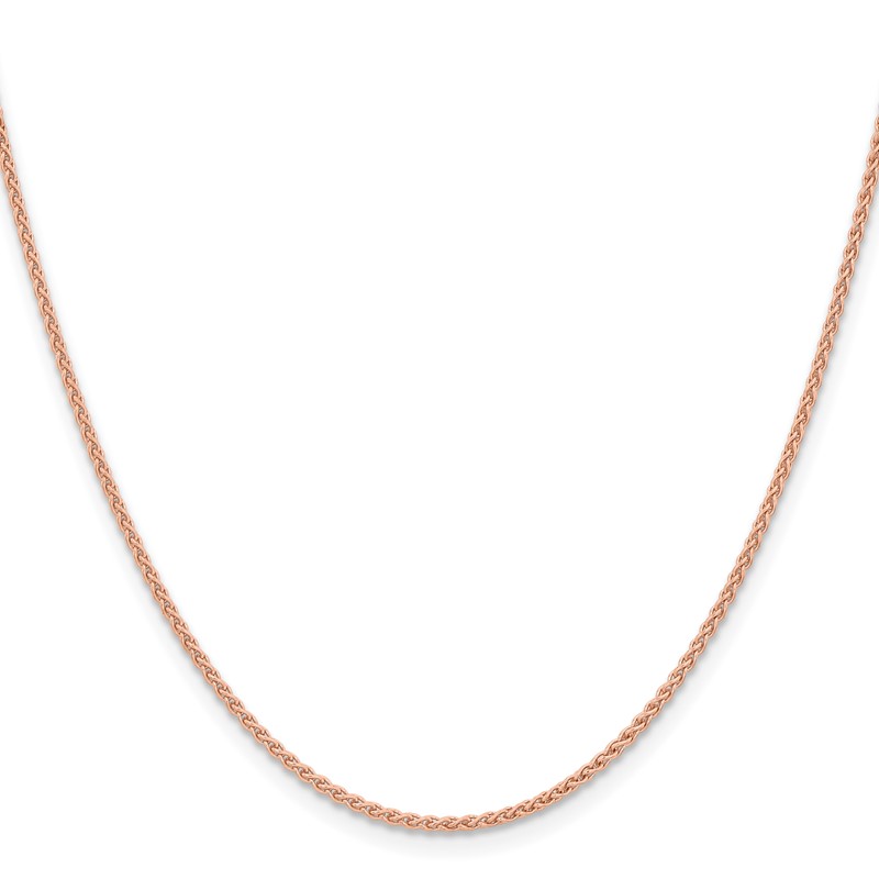 14K Rose Gold 18 inch 1.7mm Solid Polished Spiga with Lobster Clasp Chain