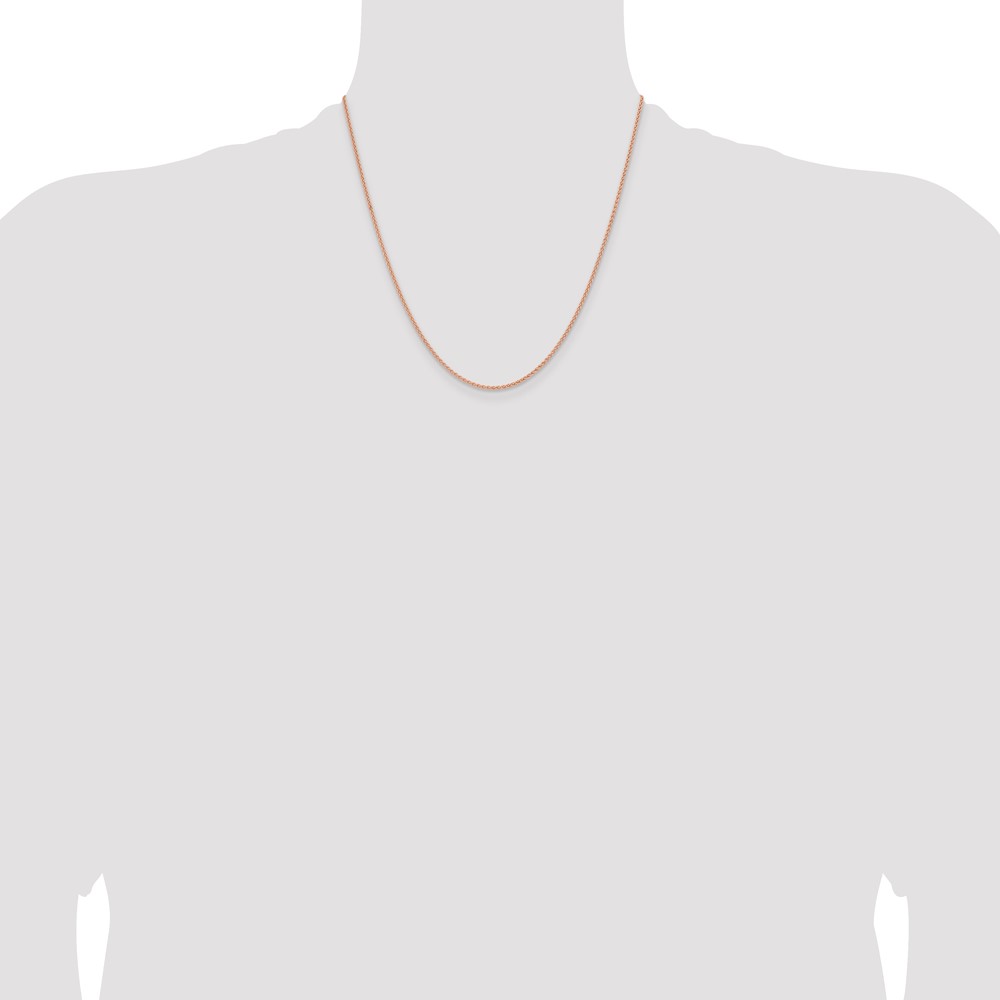 14K Rose Gold 20 inch 1.7mm Solid Polished Spiga with Lobster Clasp Chain (RSC42-20)