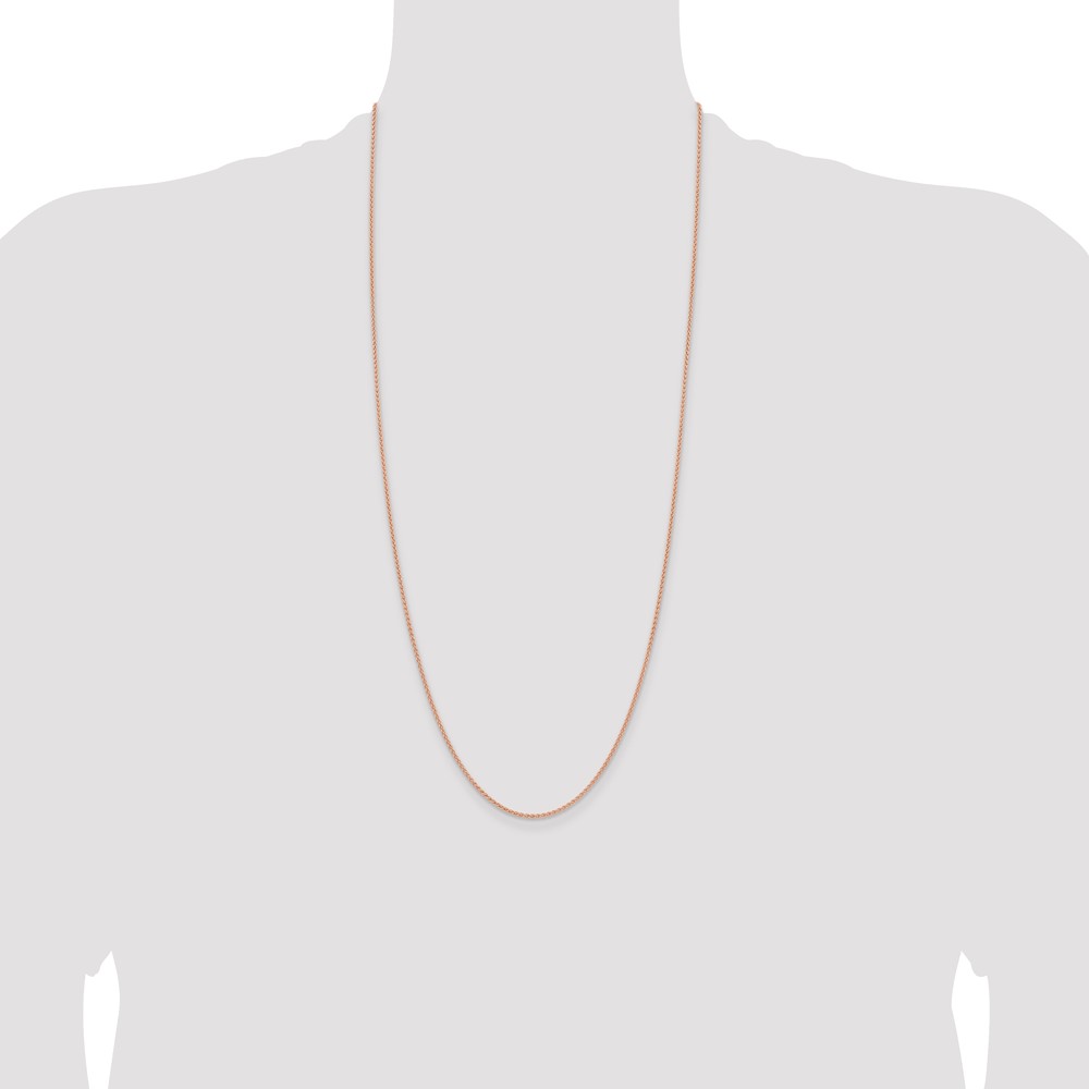 14K Rose Gold 30 inch 1.7mm Solid Polished Spiga with Lobster Clasp Chain (RSC42-30)