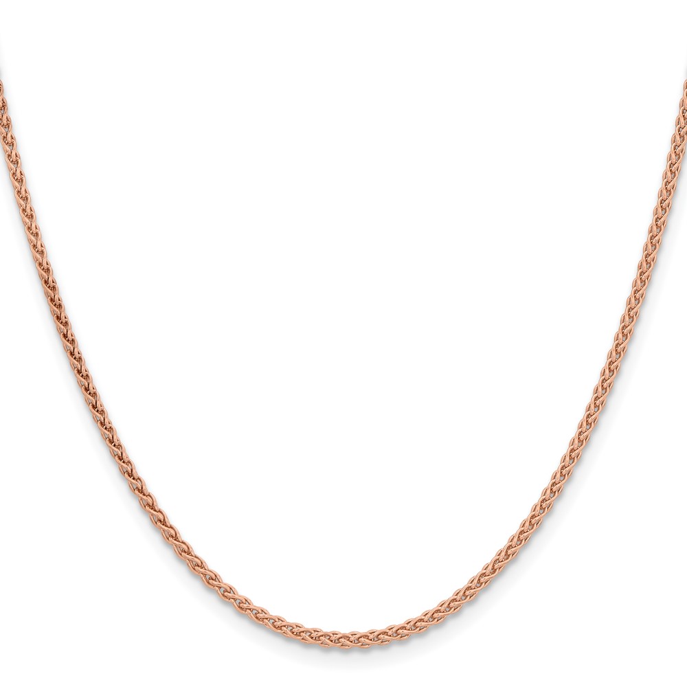 14K Rose Gold 30 inch 2.1mm Solid Polished Spiga with Lobster Clasp Chain (RSC43-30)