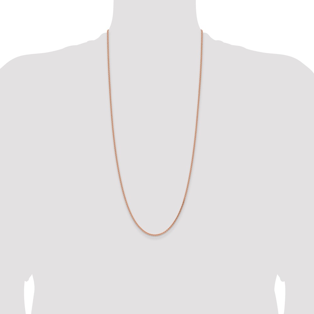 14K Rose Gold 30 inch 2.1mm Solid Polished Spiga with Lobster Clasp Chain (RSC43-30)
