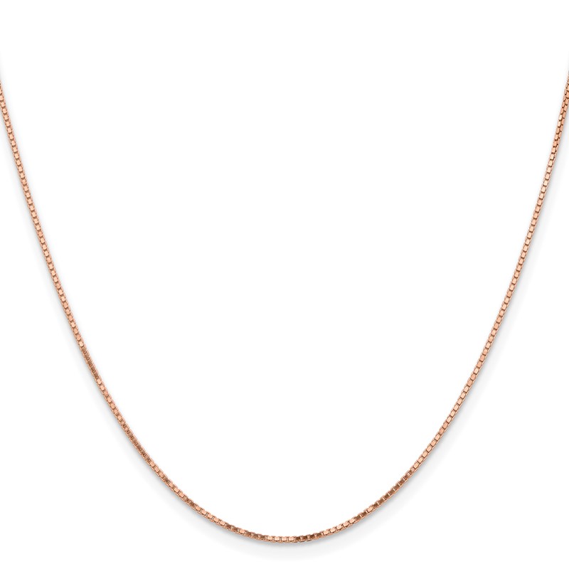 14K Rose Gold 20 inch .95mm Box Link with Lobster Clasp Chain