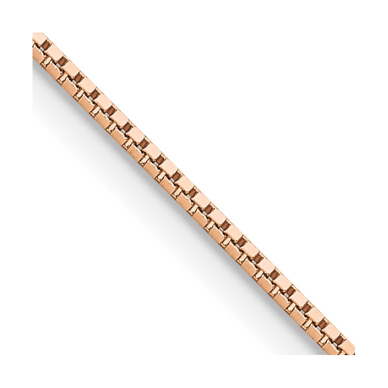14K Rose Gold 20 inch .95mm Box Link with Lobster Clasp Chain