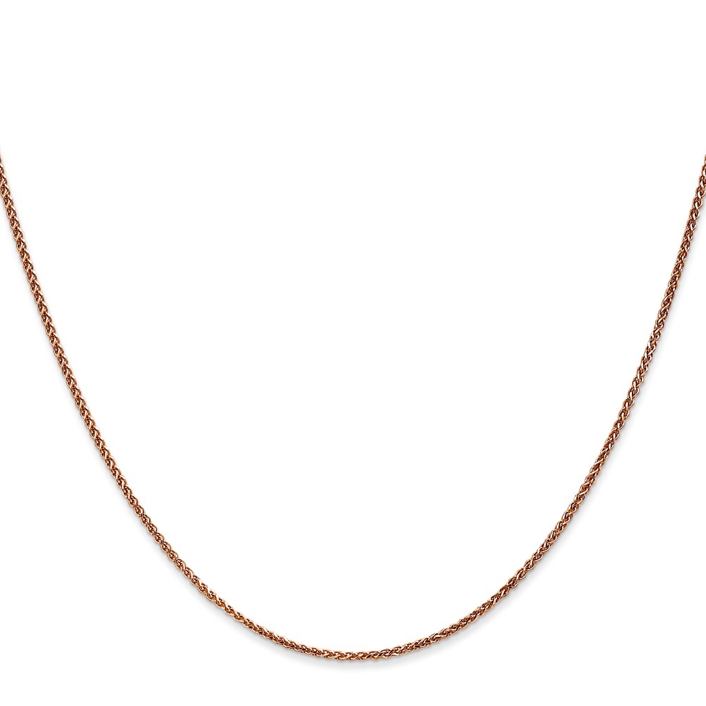 14K Rose Gold 24 inch 1.25mm Diamond-cut Spiga with Lobster Clasp Chain (RSC5-24)
