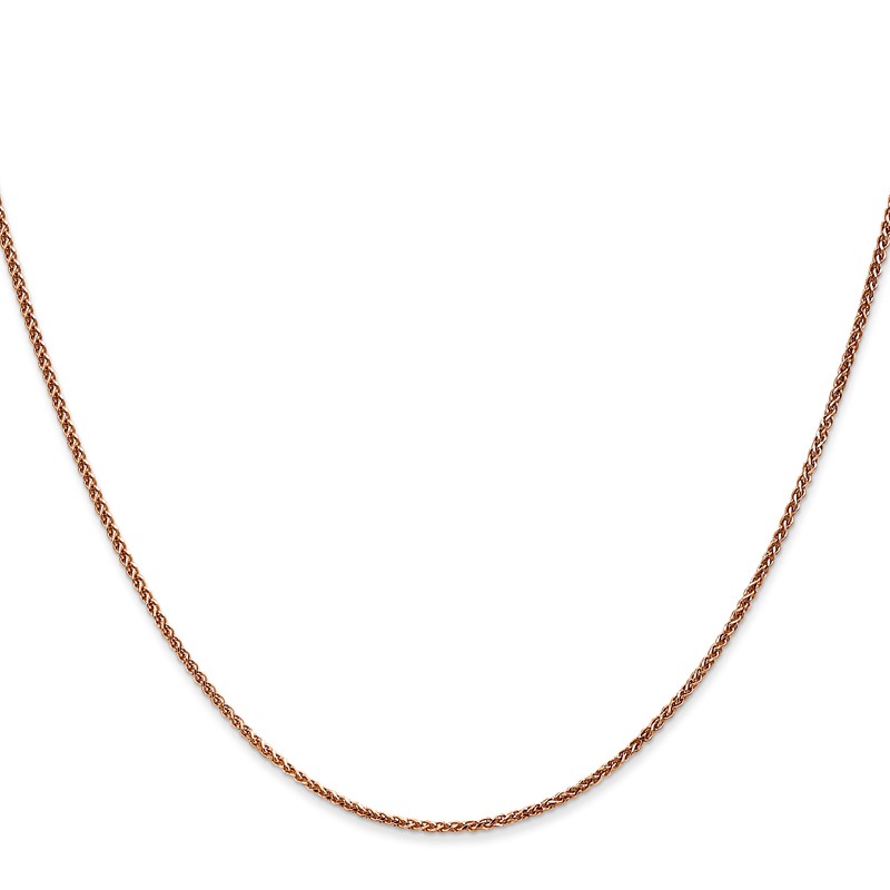 14K Rose Gold 22 inch 1.25mm Diamond-cut Spiga with Lobster Clasp Chain