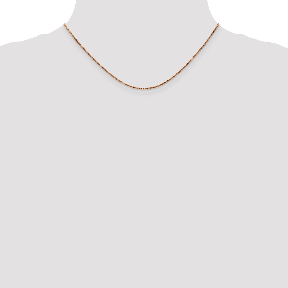 14K Rose Gold 16 inch 1.25mm Diamond-cut Spiga with Lobster Clasp Chain (RSC5-16)