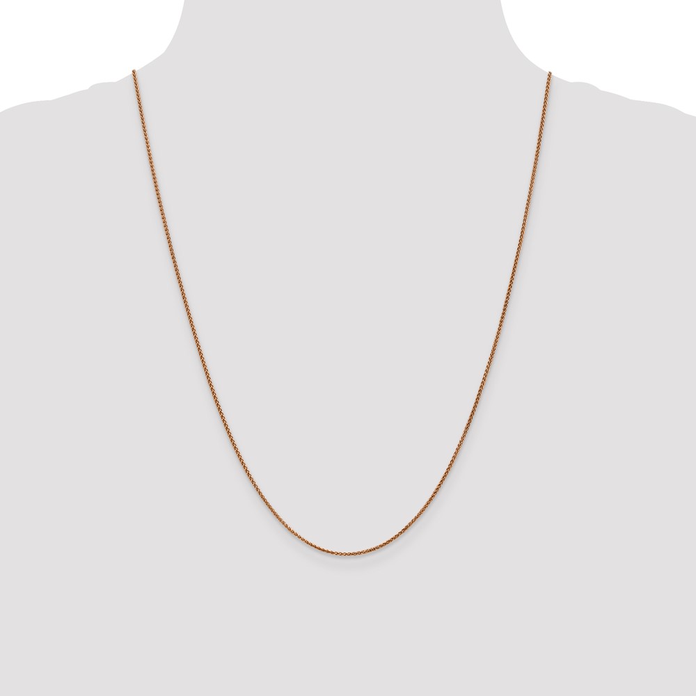 14K Rose Gold 24 inch 1.25mm Diamond-cut Spiga with Lobster Clasp Chain (RSC5-24)