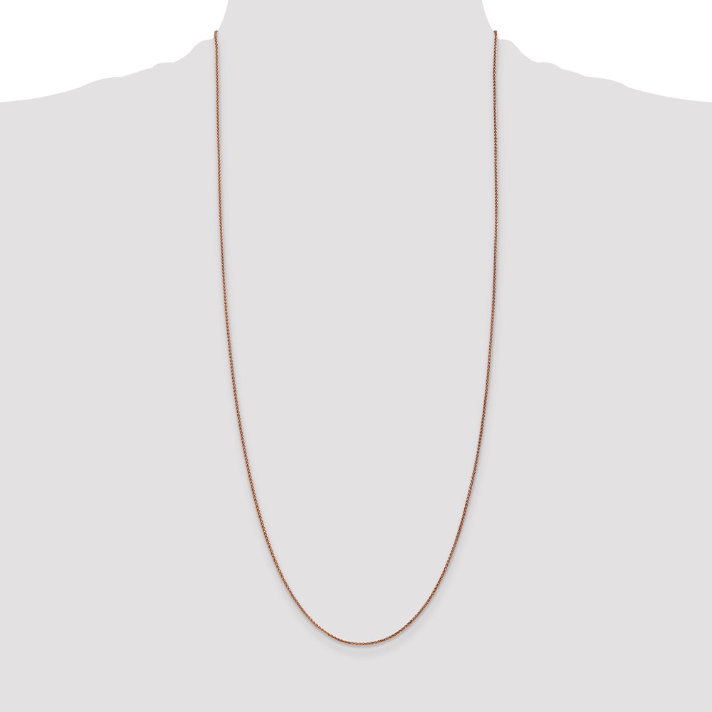 14K Rose Gold 30 inch 1.25mm Diamond-cut Spiga with Lobster Clasp Chain (RSC5-30)