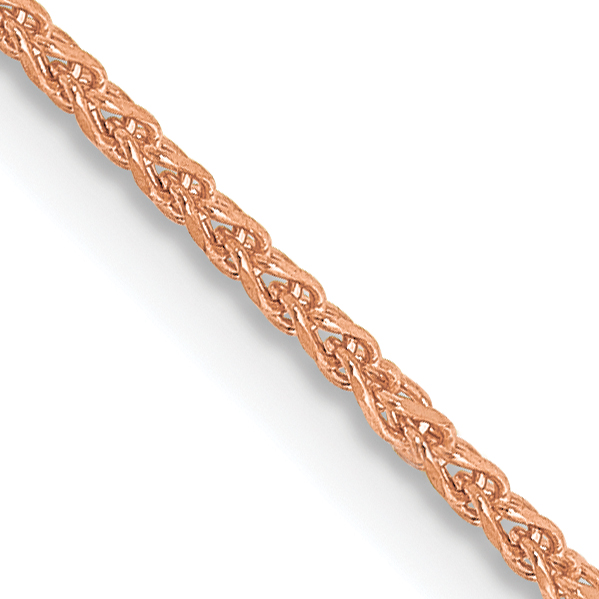 14K Rose Gold 20 inch 1.25mm Diamond-cut Spiga with Lobster Clasp Chain (RSC5-20)