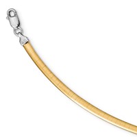 Sterling Silver Gold-plated Polished Reversible 3mm Cubetto Necklace with 2 Inch Extension, 16" view 3