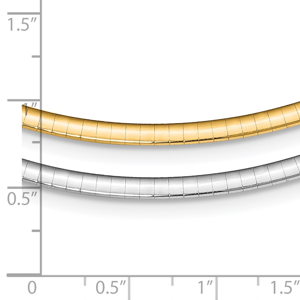 Sterling Silver Gold-pltd 3mm Reversible w/2in ext Cubetto Chain (RSM3-18)