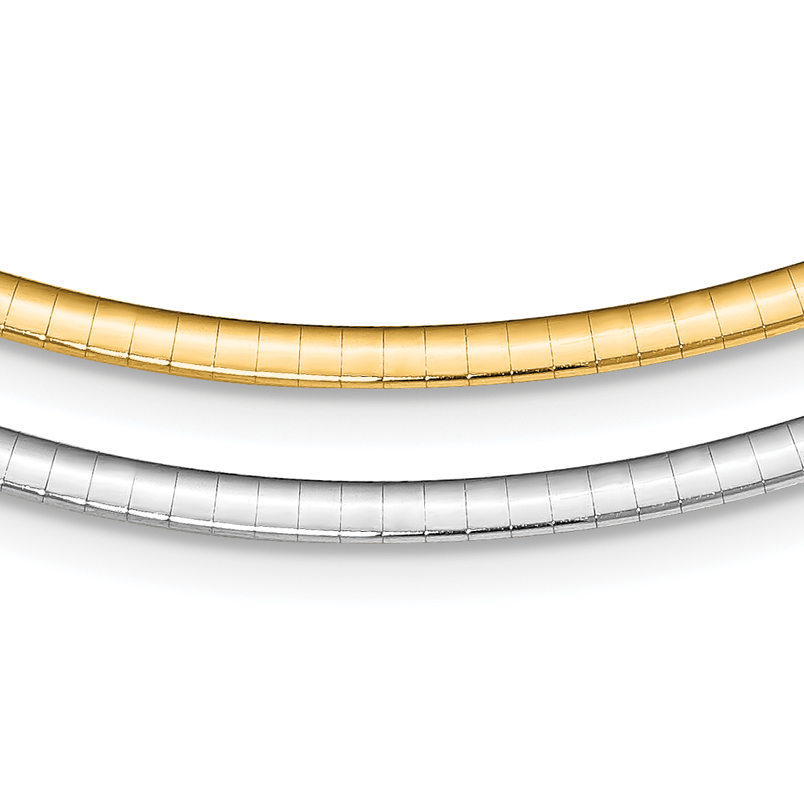 Sterling Silver Gold-pltd 3mm Reversible w/2in ext Cubetto Chain (RSM3-16)