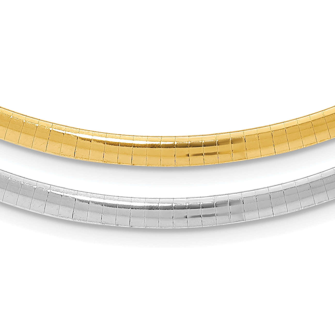 Sterling Silver Gold-plated 4mm Reversible w/2in ext Cubetto Chain (RSM4-16)