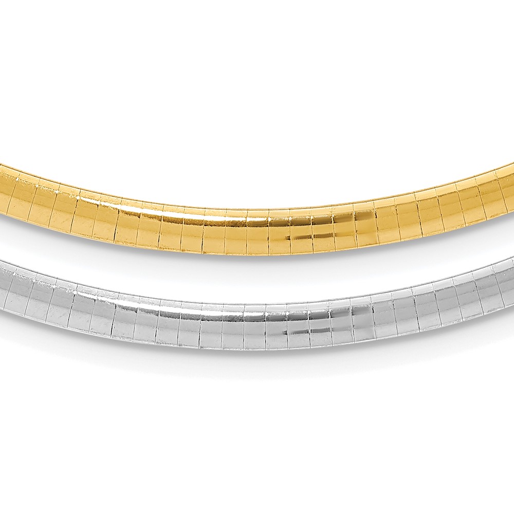 Sterling Silver Gold-plated 4mm Reversible w/2in ext Cubetto Chain (RSM4-16)