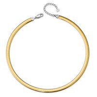 Sterling Silver Gold-plated Polished Reversible 6mm Cubetto Necklace with 2 Inch Extension, 16" view 4