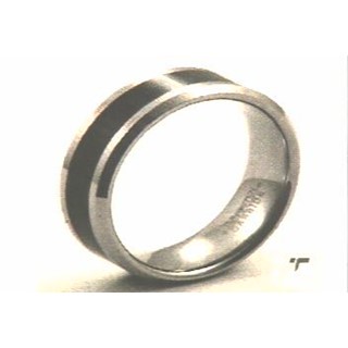 MEN'S TUNGSTEN/ BLK RESIN BAND -