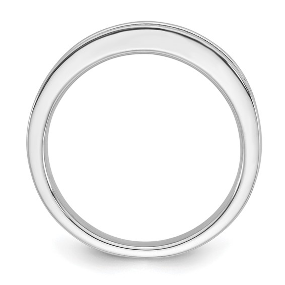 Sterling Silver CZ Mens Band