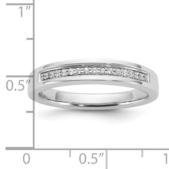 Sterling Silver CZ Mens Band