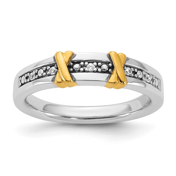 Sterling Silver CZ Wedding Band