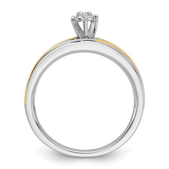 Sterling Silver Gold plate CZ Wedding Ring