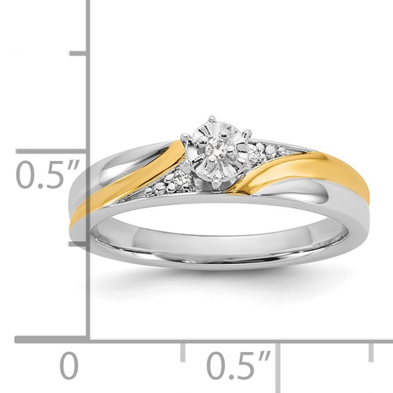 Sterling Silver Gold plate CZ Wedding Ring