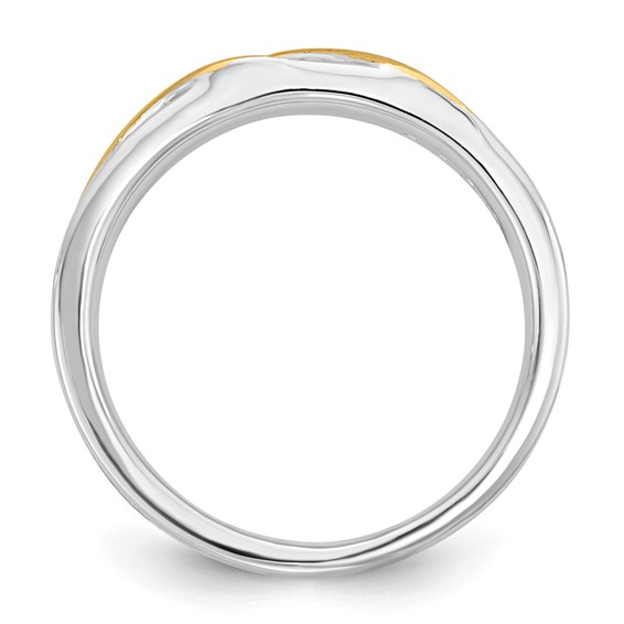 Sterling Silver Gold plate CZ Womens Wedding Band