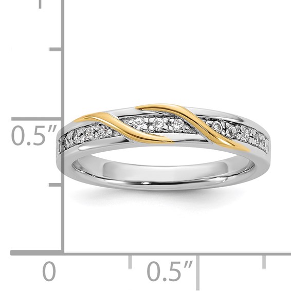 Sterling Silver Gold plate CZ Womens Wedding Band