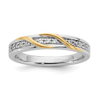 Sterling Silver Gold plate CZ Womens Wedding Band