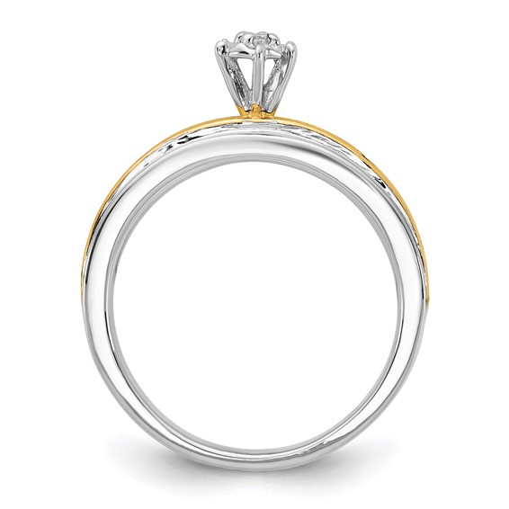 Sterling Silver Gold plate CZ Engagement Ring