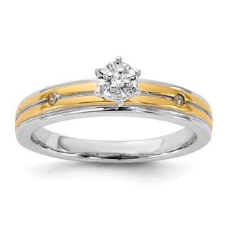 Sterling Silver Gold plate CZ Engagement Ring